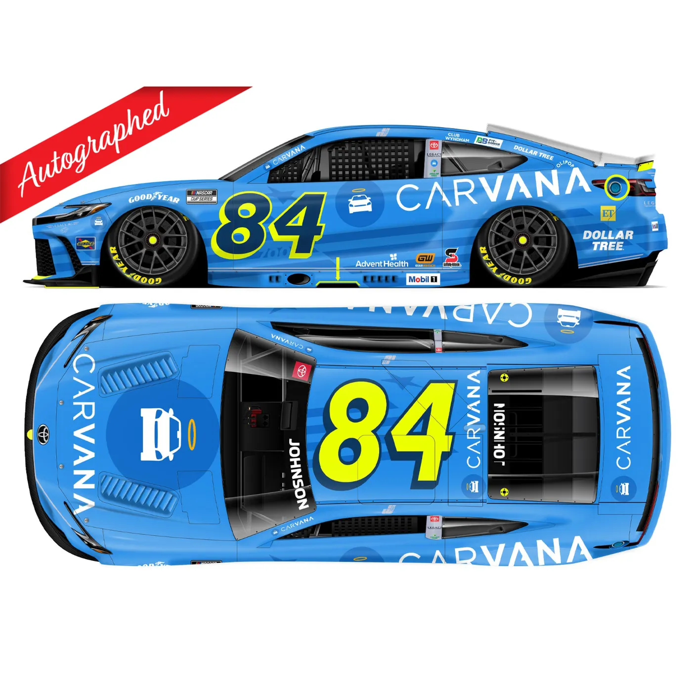 AUTOGRAPHED Jimmie Johnson #84 2025 Carvana 700th Start 1:24 HO Die-Cast