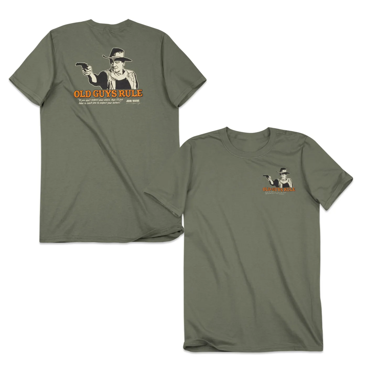 John Wayne Old Guys Rule "Teach Respect" T-Shirt