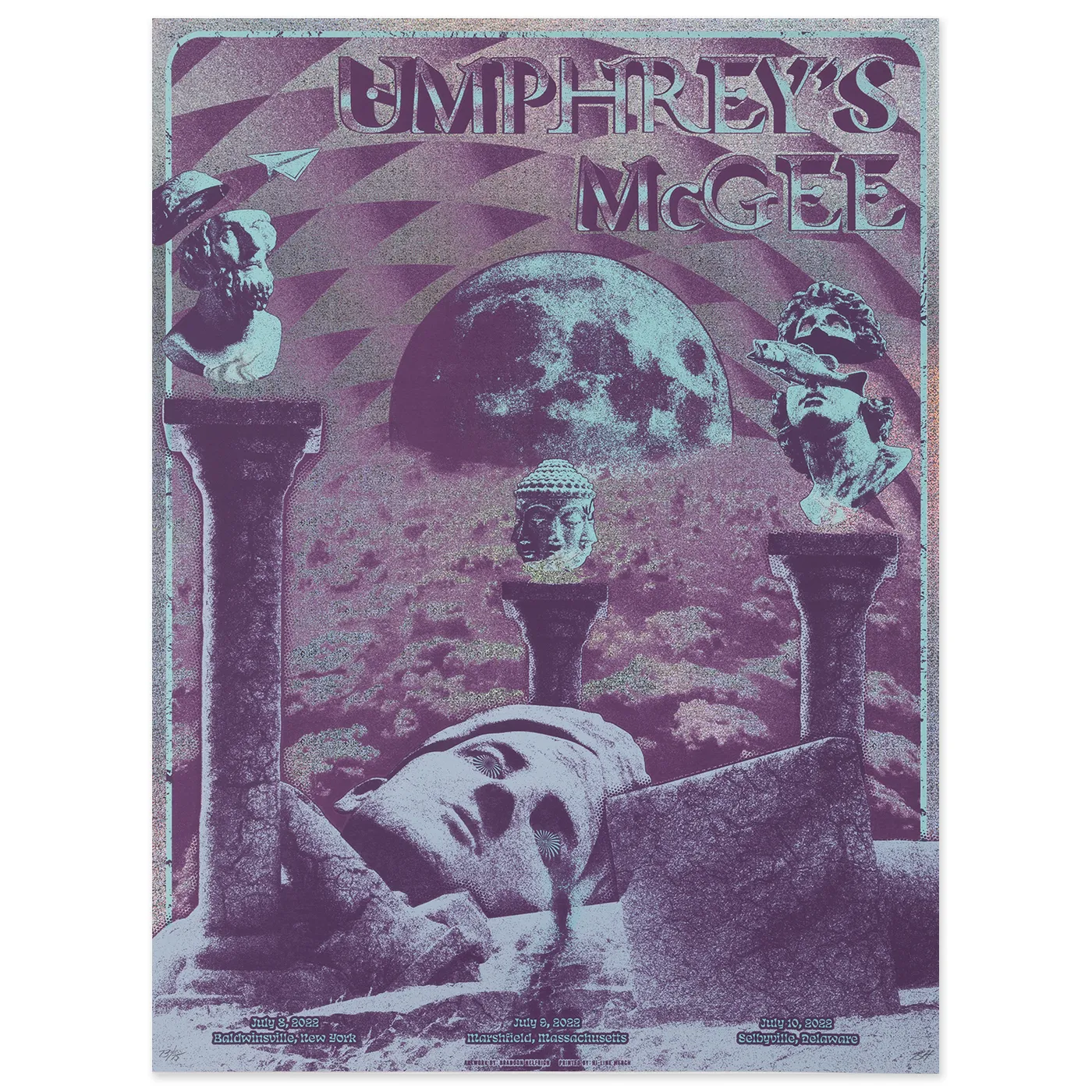 Umphrey's McGee Badlwinsville, NY/Marshville, MA/Selbyville, DE Foil Poster by Brandon Helfrich