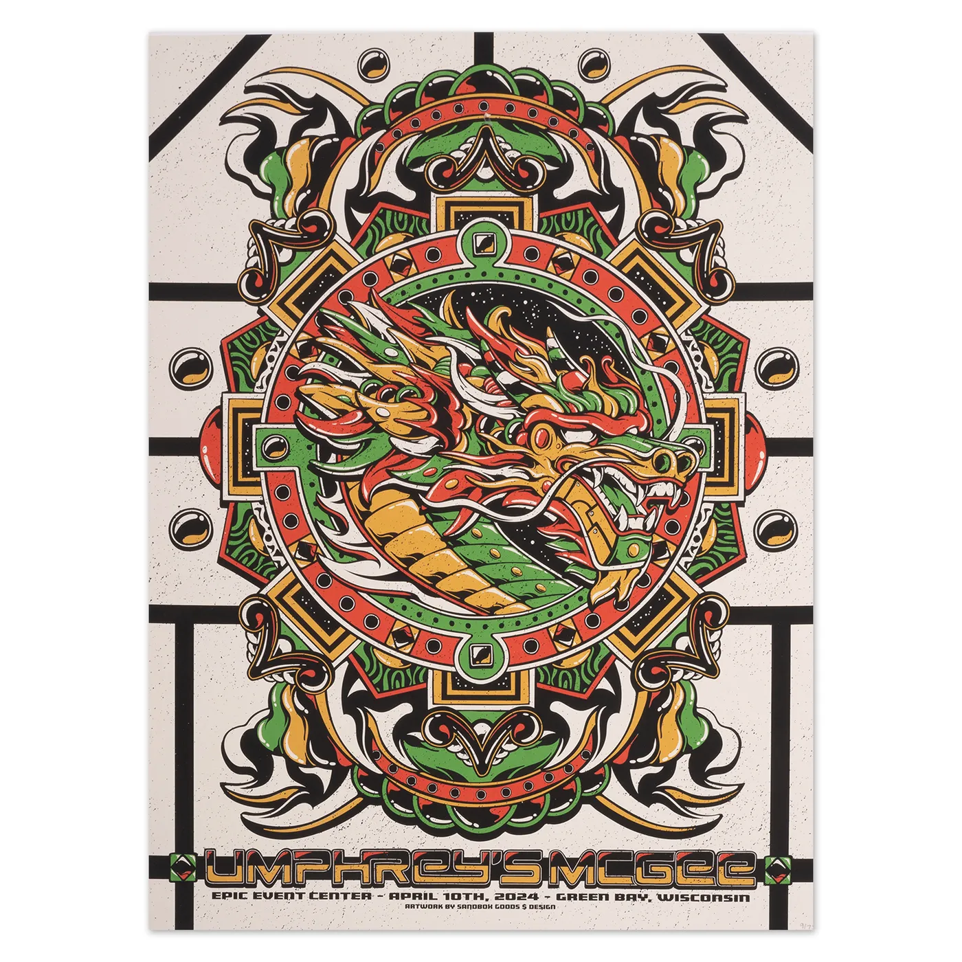 Umphrey's McGee Green Bay, WI 2024 Poster by Sandbox Goods and Design