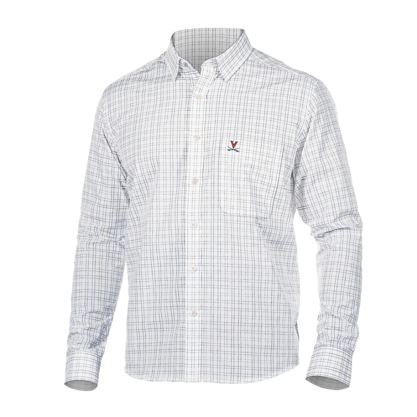 UVA Athletics Virginia LS Plaid Button Down