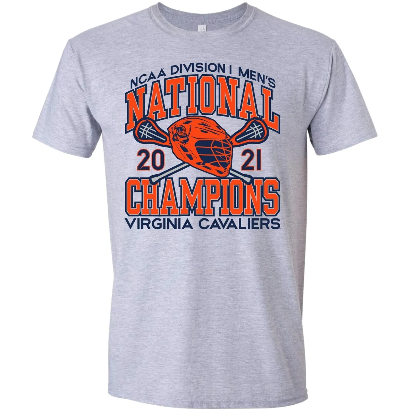 UVA Athletics 2021 Men’s Lacrosse National Champ Gray Tee