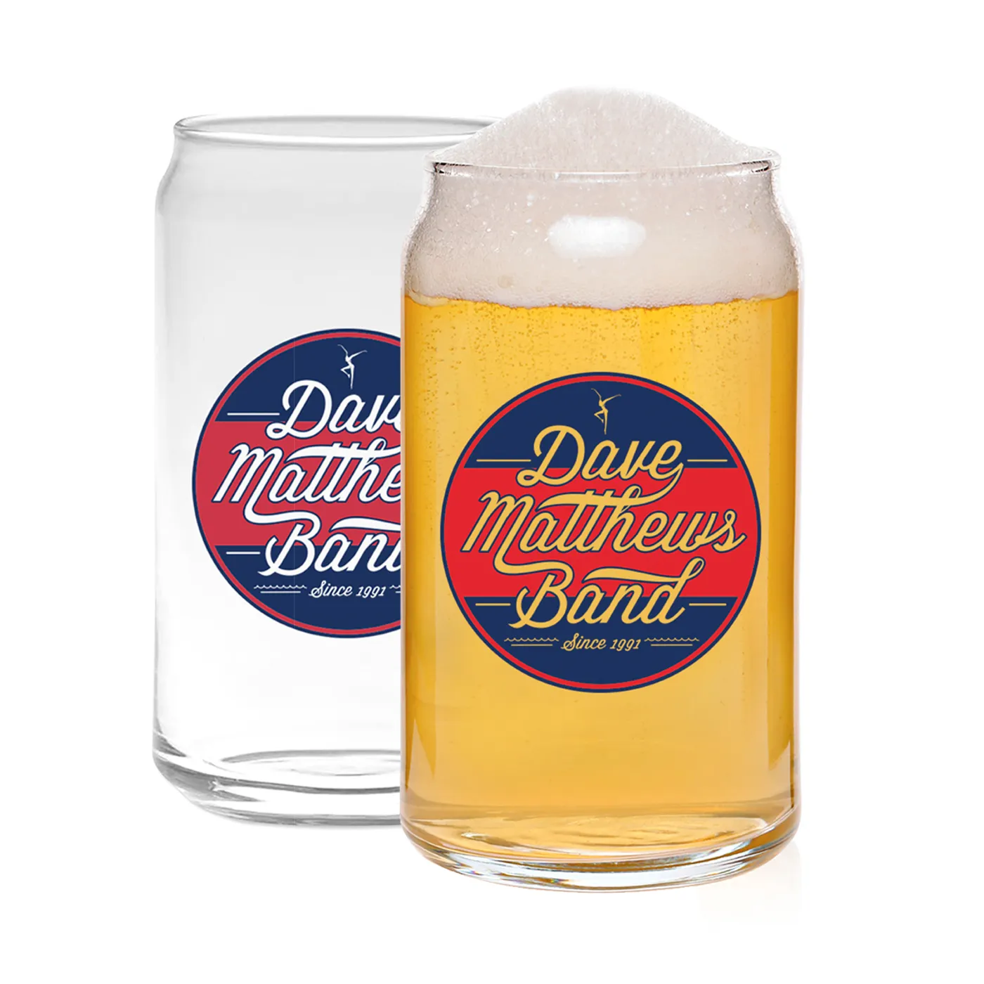 Dave Matthews Band 16oz Circle Logo Beer Can Glass