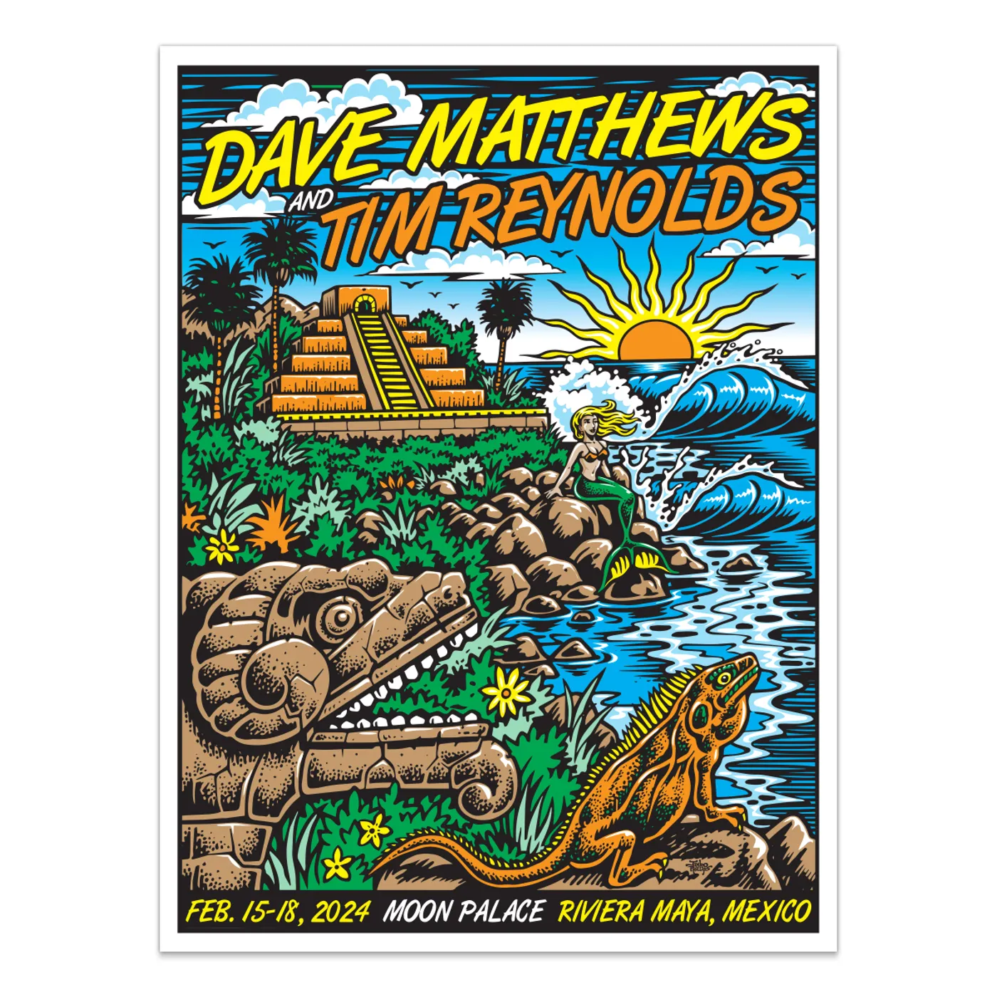 Dave Matthews Band Show Poster Cancun, Mexico 2/15/2024 - 2/18/2024