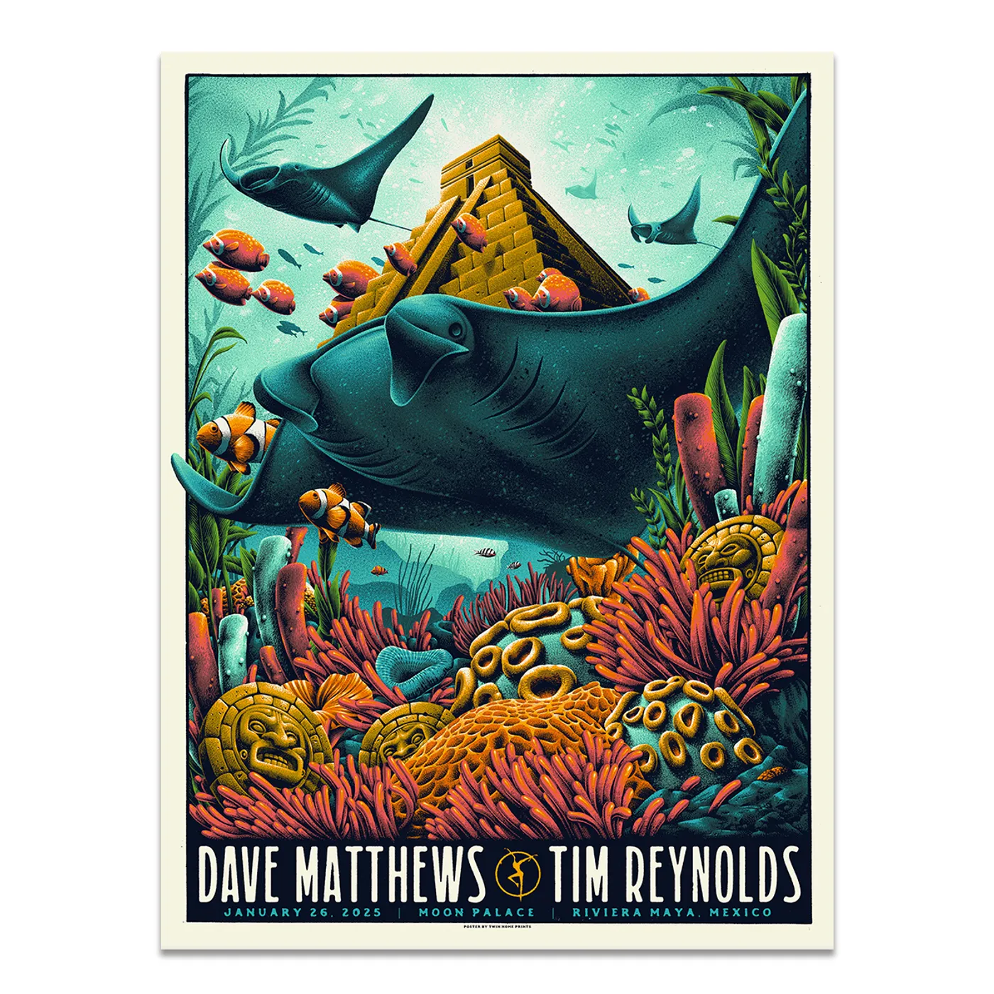 Dave Matthews Band Dave & Tim Show Poster Cancun, QR 1/26/2025