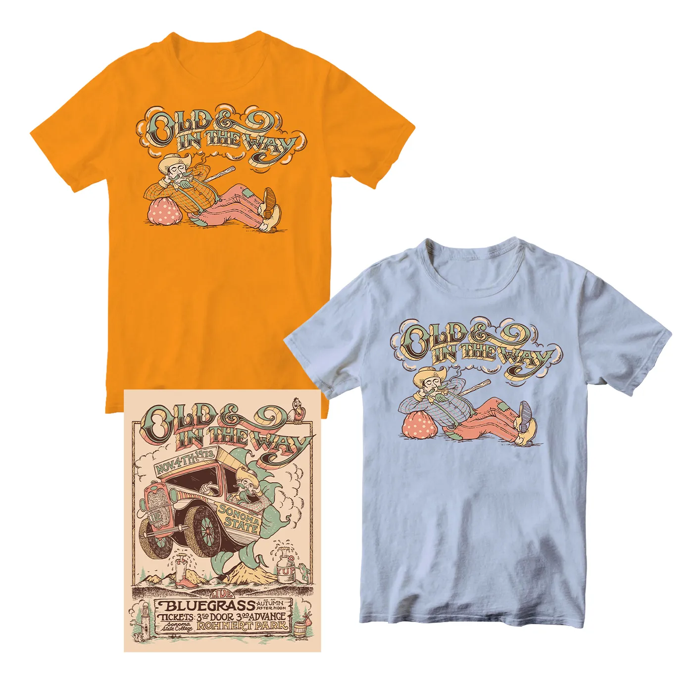 Jerry Garcia Old & In the Way Live at Sonoma State T-Shirt & Poster