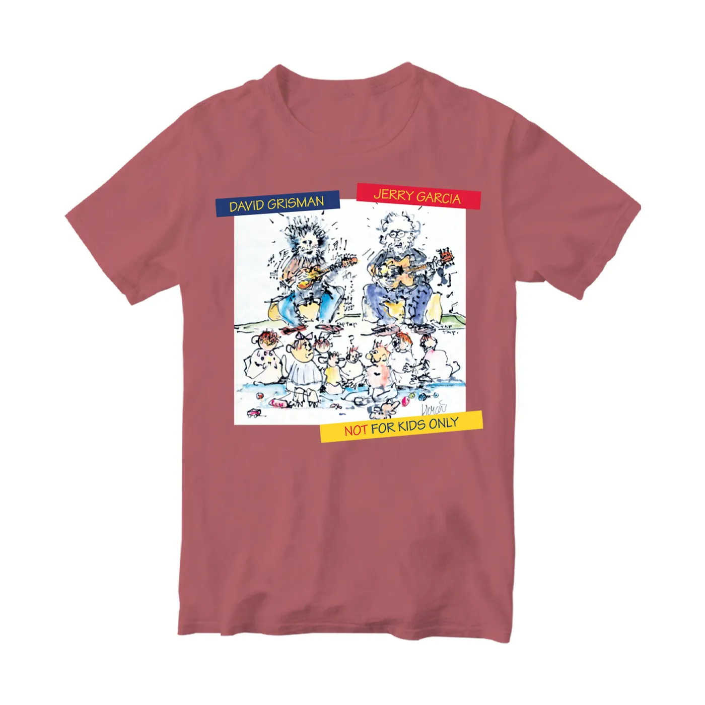 Jerry Garcia Not for Kids Only T-Shirt  Berry