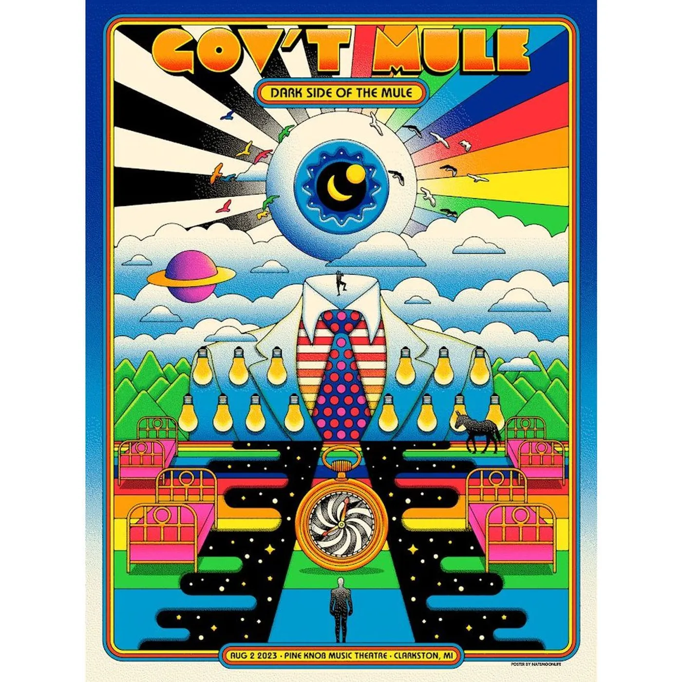 Gov't Mule Clarkston, MI 2023 Poster by Nate Gonzalez