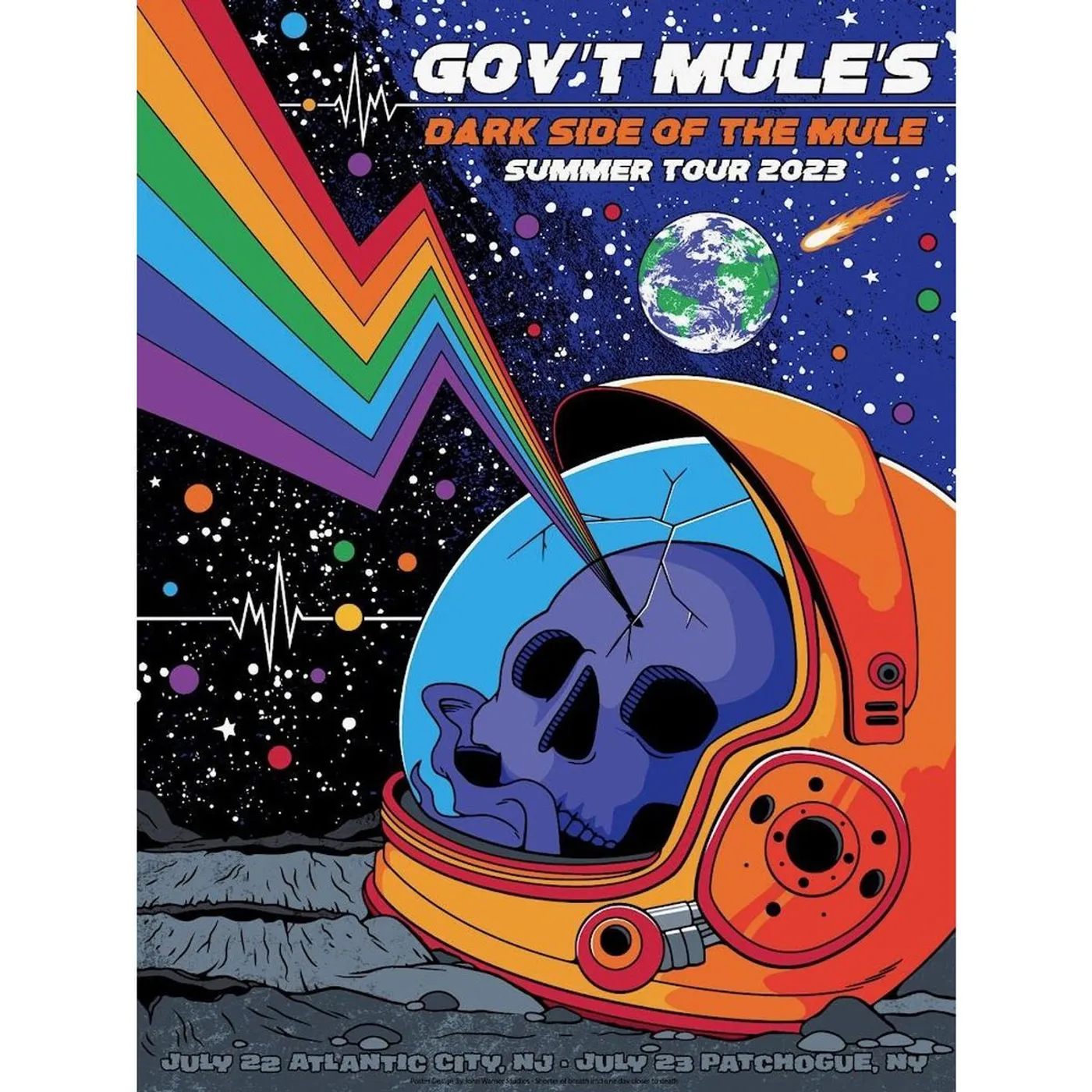 Gov't Mule Atlantic City, NJ + Patchogue, NY 2023 Poster by John Warner