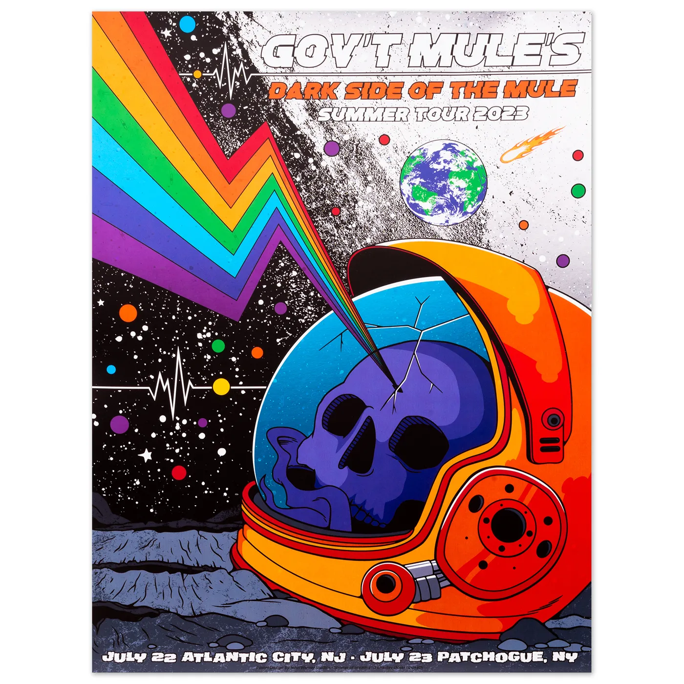 Gov't Mule Atlantic City, NJ + Patchogue, NY 2023 Poster on Foil by John Warner