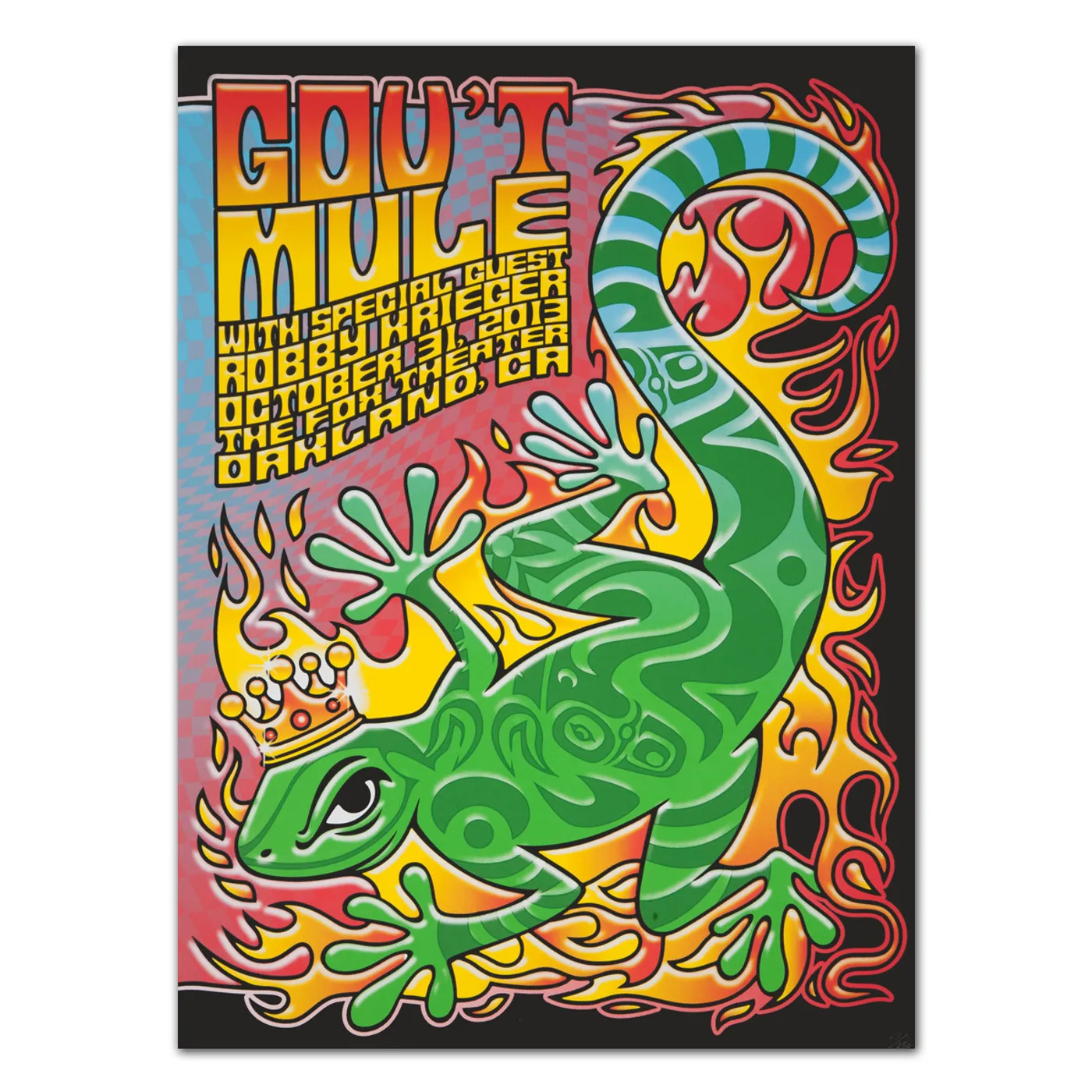 Gov't Mule 2013 Oakland, CA Fox Theatre Event Poster