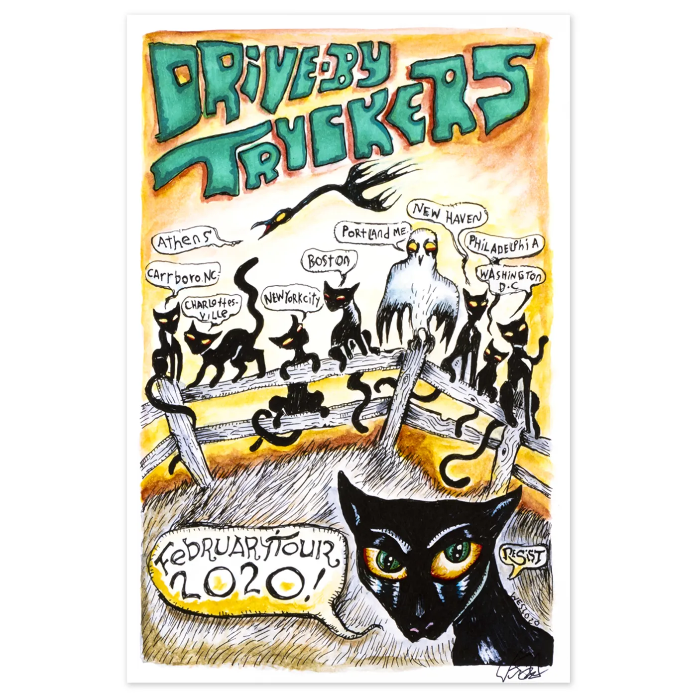 Drive-By Truckers February 2020 Tour Poster