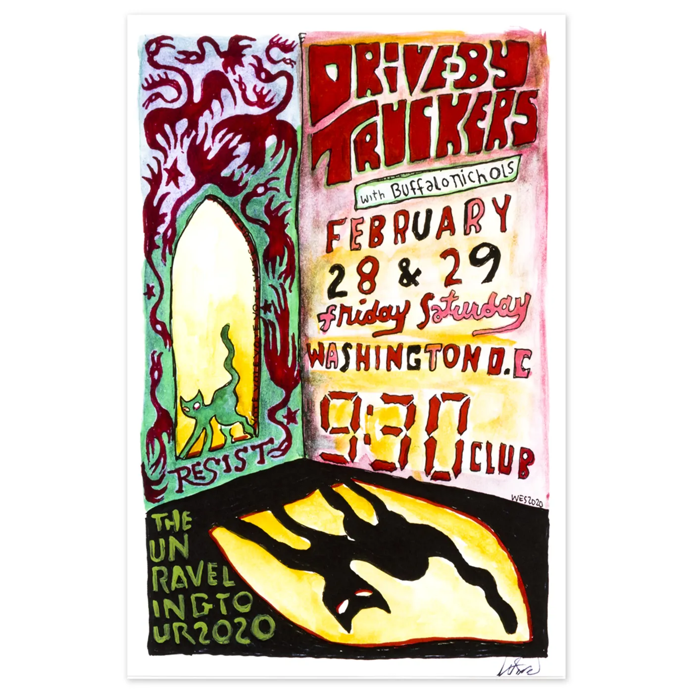 Drive-By Truckers 9:30 Club February 28-29 2020 Poster