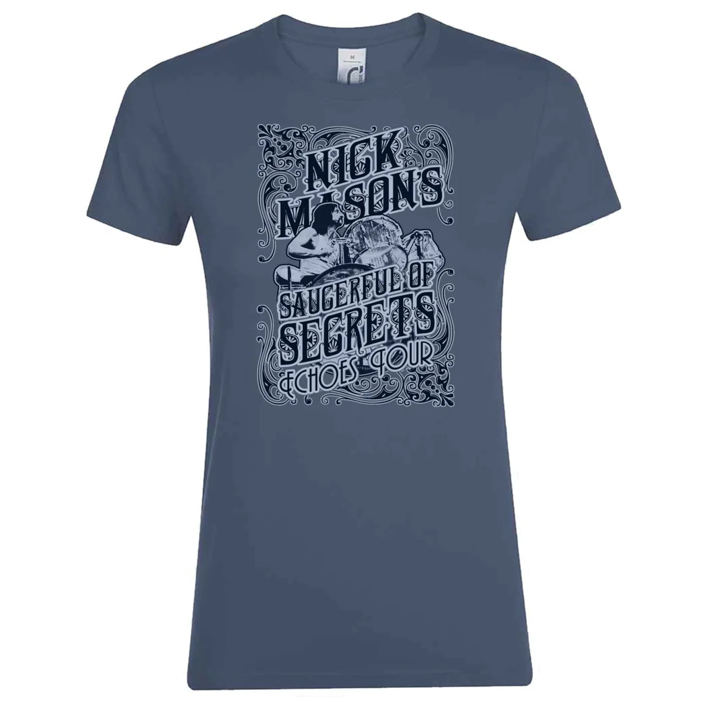 Nick Mason's Saucerful of Secrets NMSOS Flourish Ladies Denim Tee