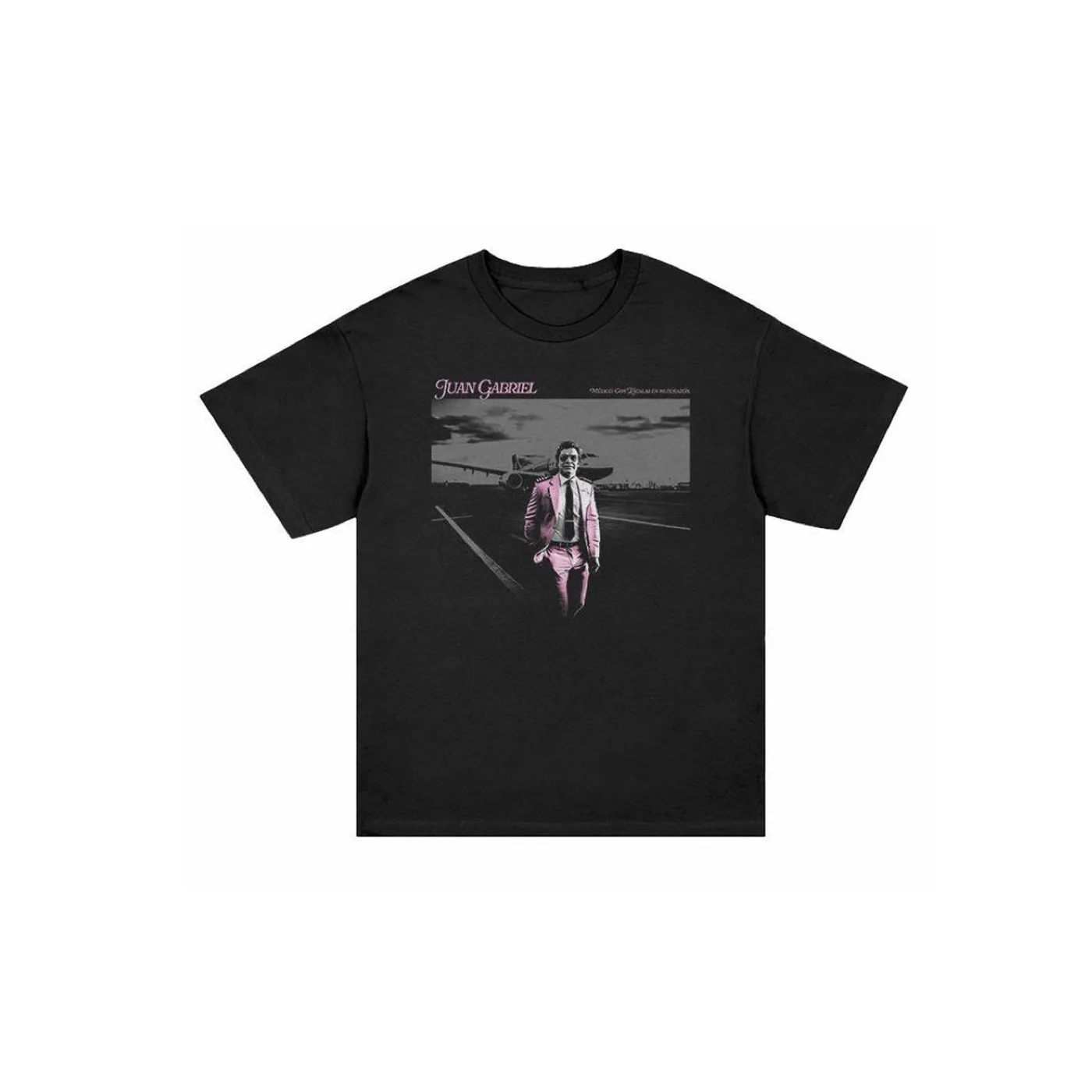 Juan Gabriel Escalas Pink On Black T-Shirt