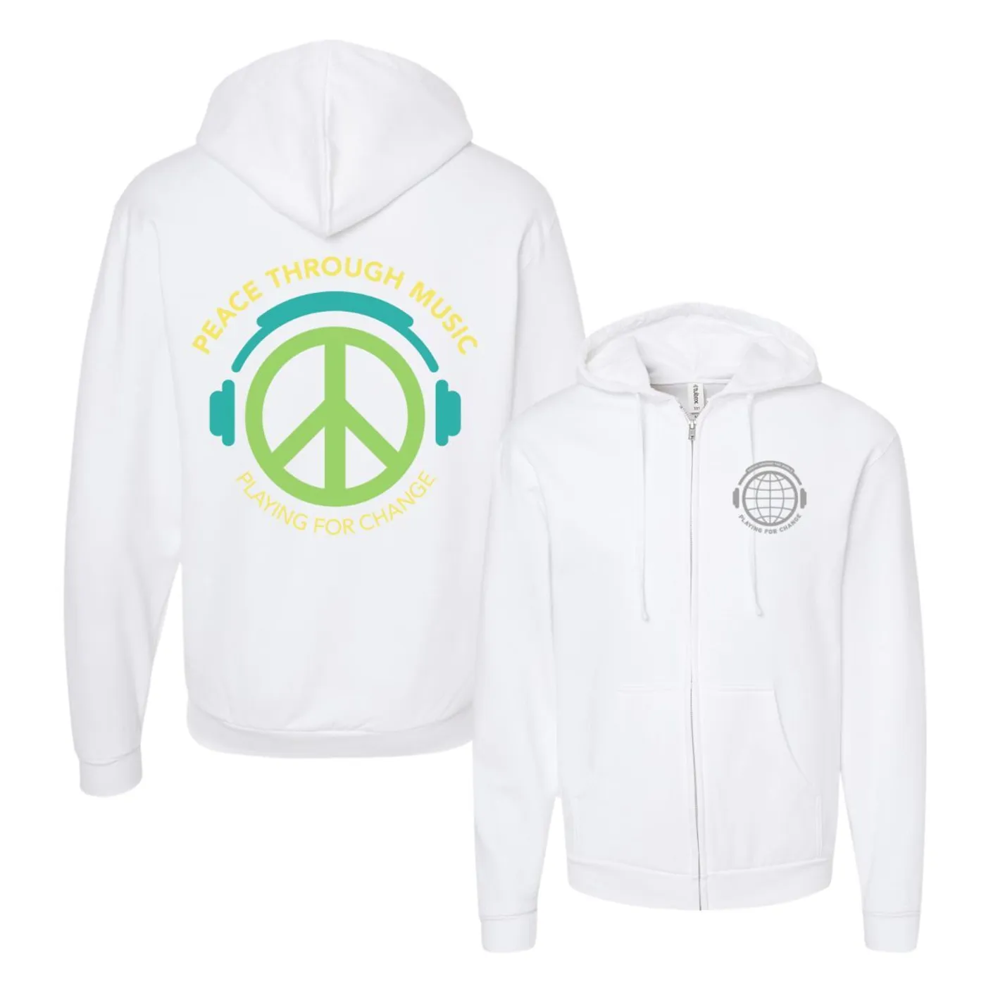 Playing For Change Peace Headphones Photo Zip Hoodie