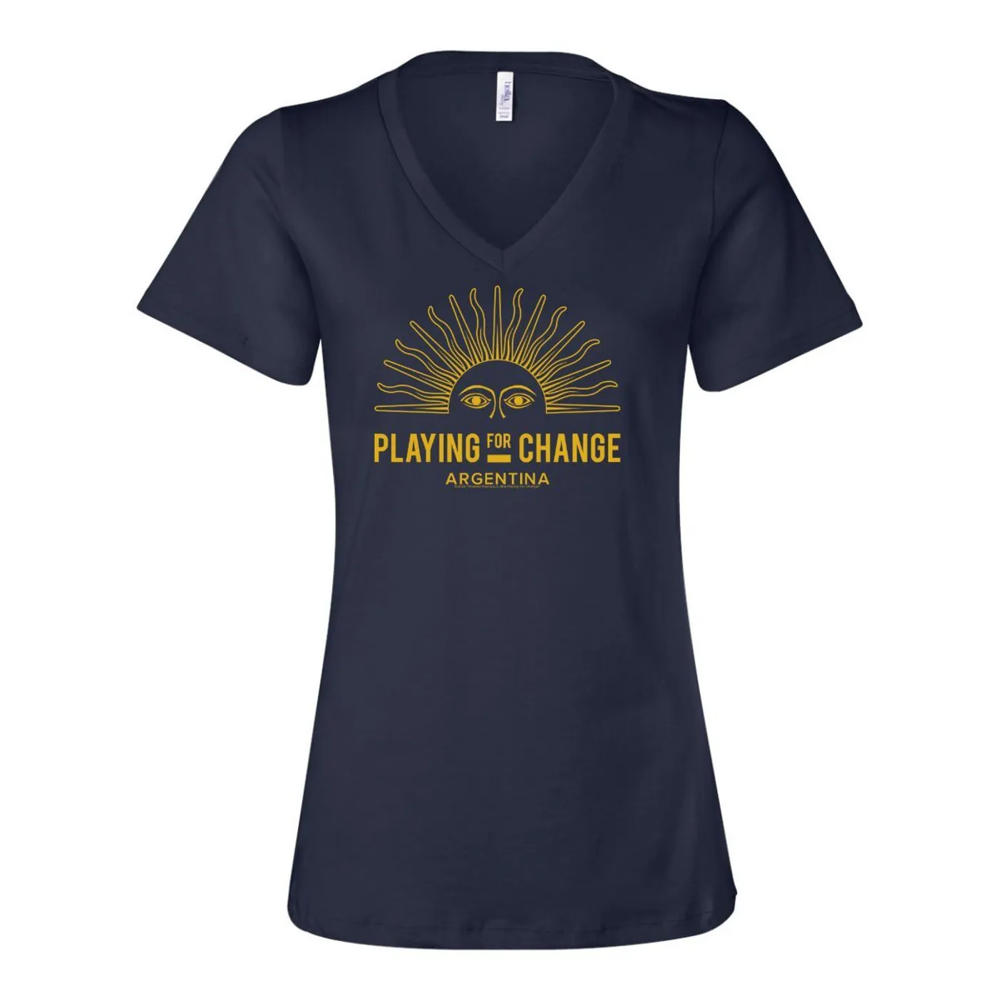 Playing For Change Argentina Sun Logo V Neck T-Shirt