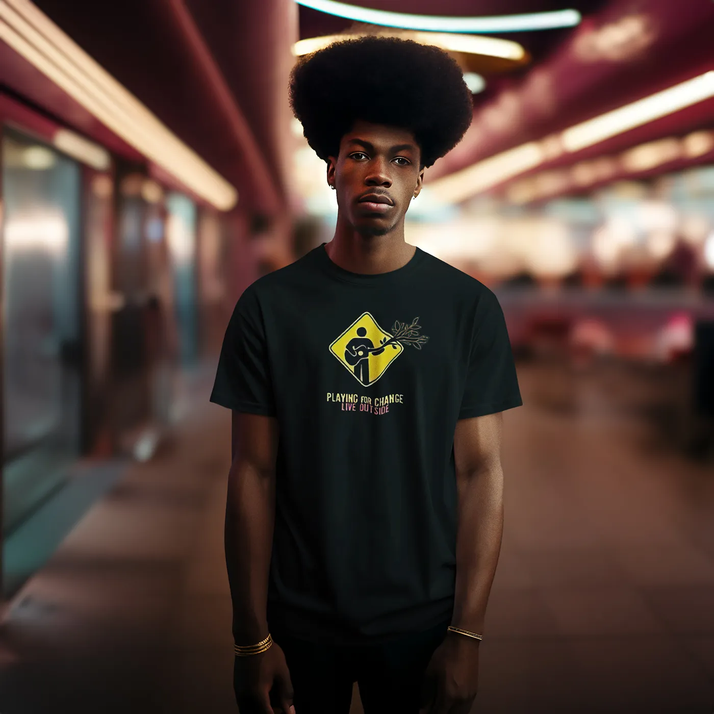 Playing For Change Live Outside Black T-Shirt