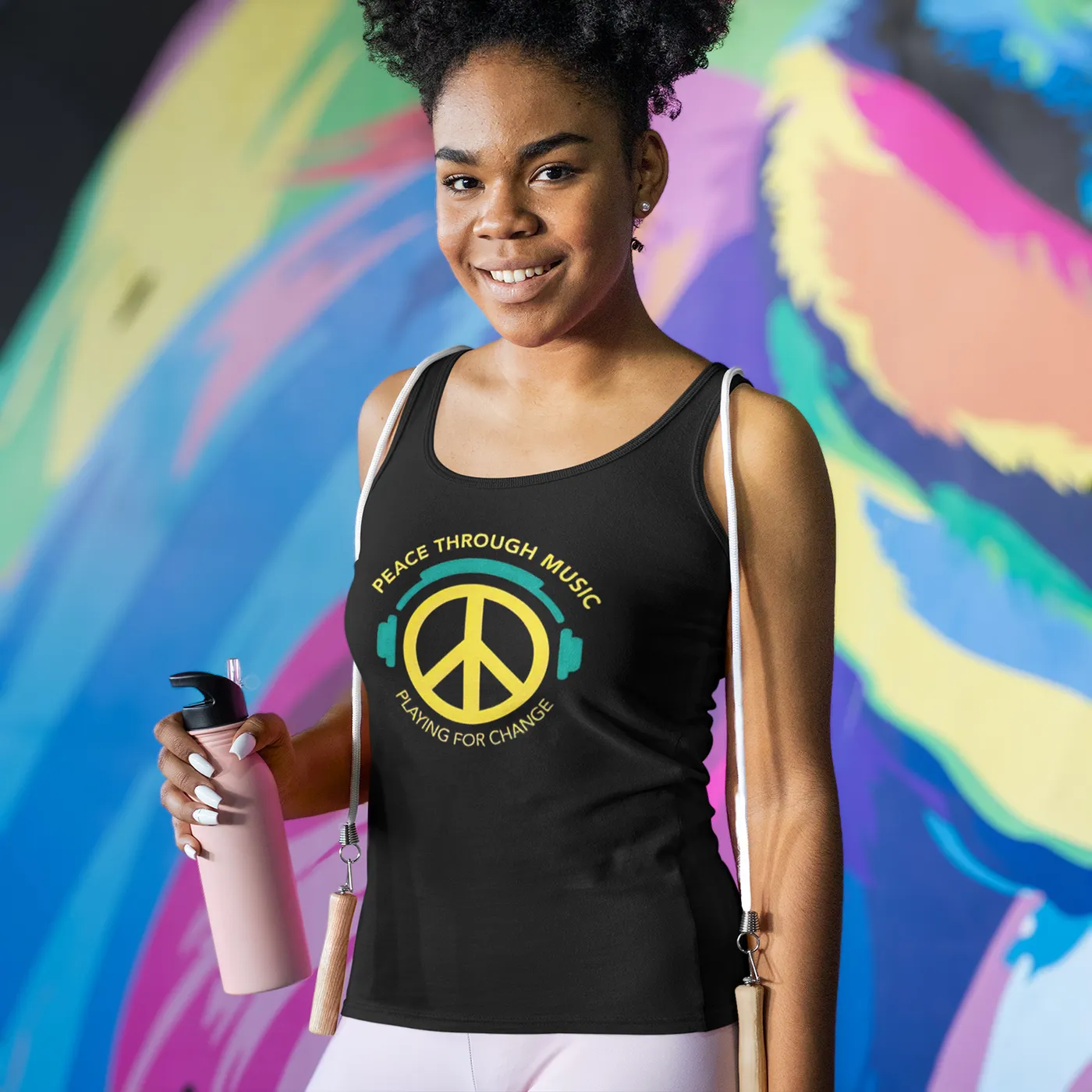 Playing For Change Peace Headphones Women's Tank Top - Black