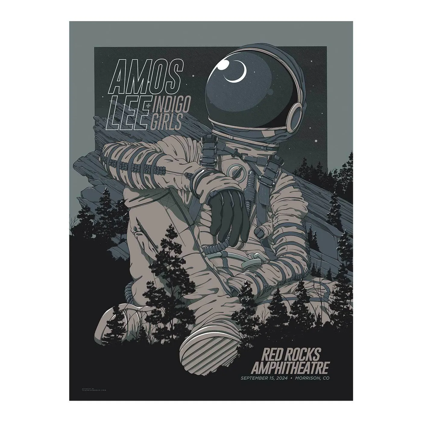 Amos Lee Red Rocks 2024 Poster (SIGNED)