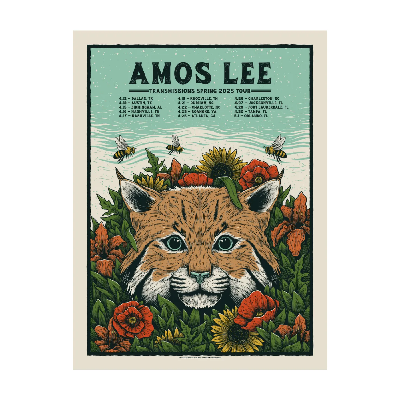 Amos Lee Transmissions Spring 2025 Tour Poster