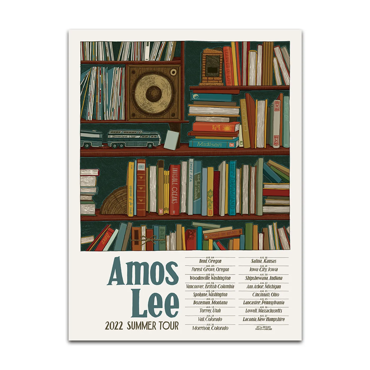 Amos Lee Tour Poster August 2022