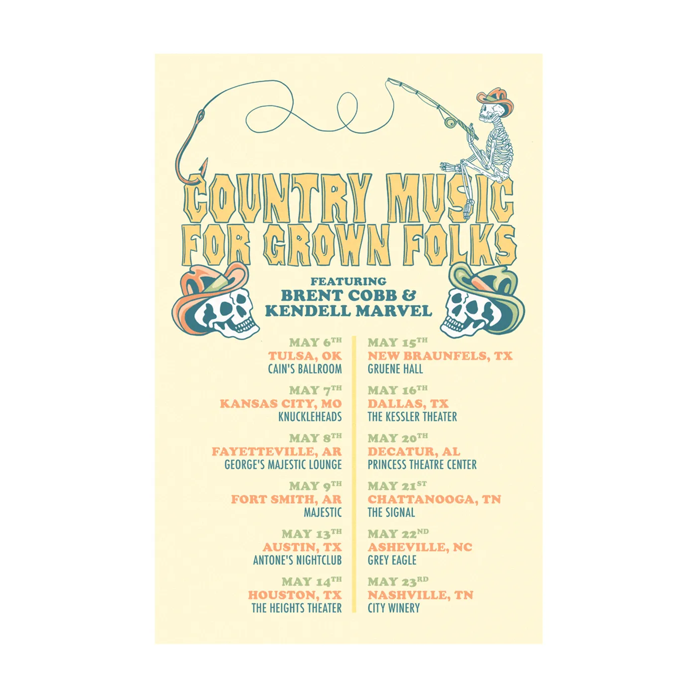 Brent Cobb Country Music Tour Poster