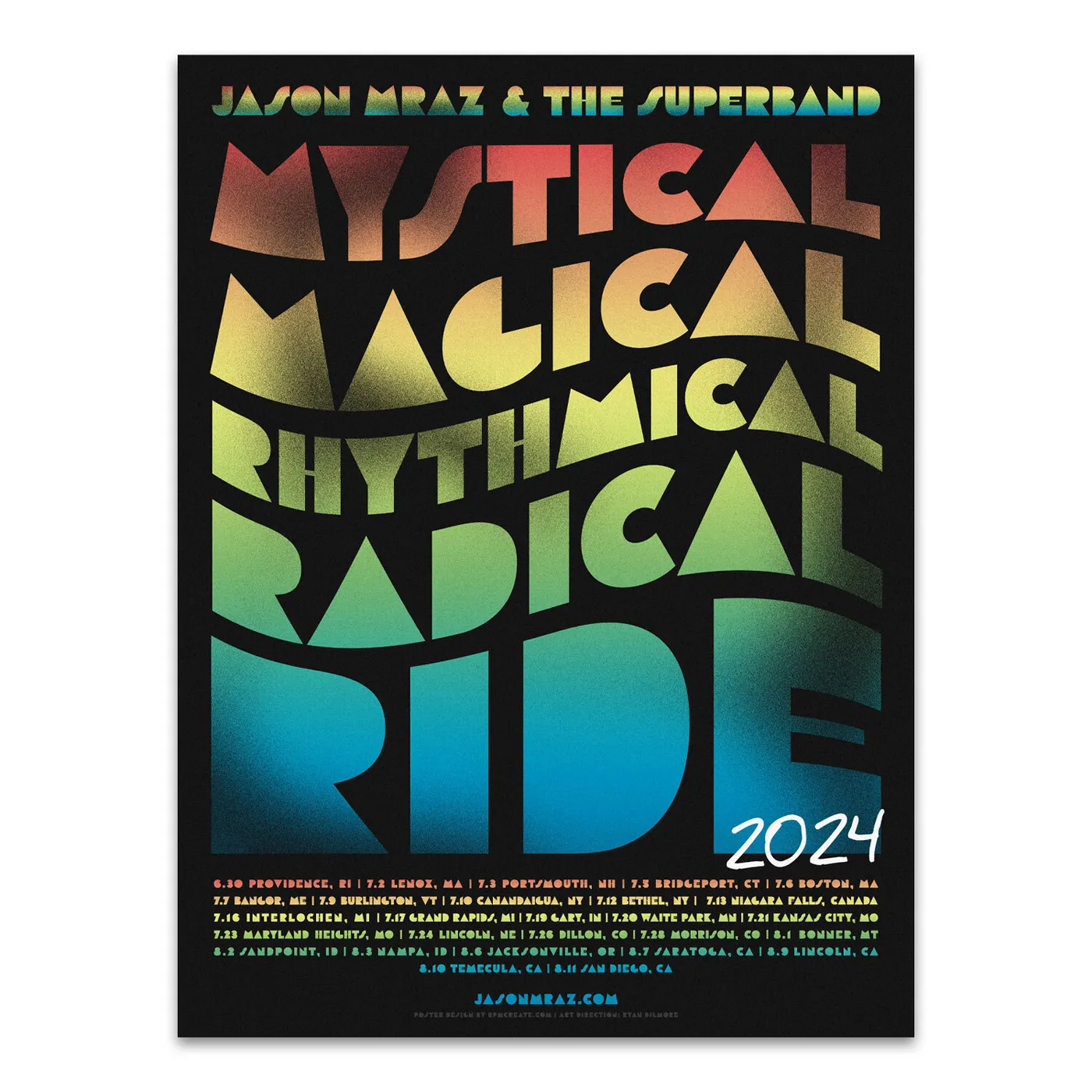 Jason Mraz MMRRR 2024 *SIGNED*  Tour Poster