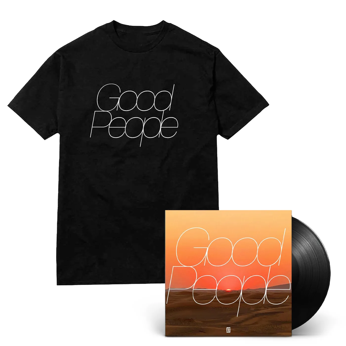 Majid Jordan Black Logo T-Shirt + Good People LP