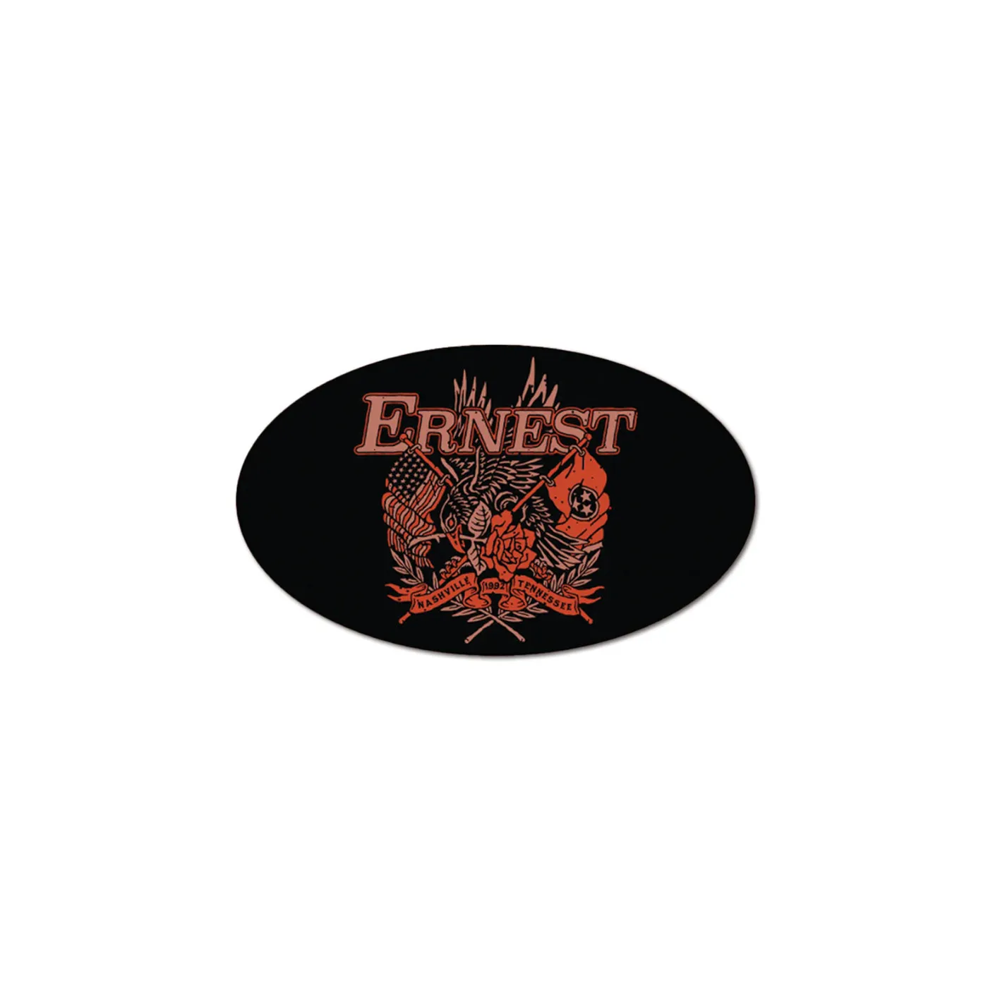 Ernest Oval Crow Sticker