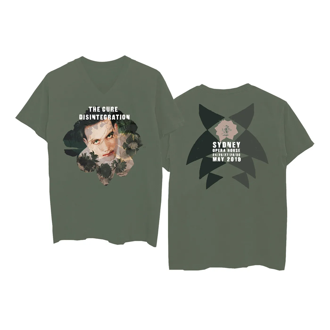 The Cure Robert Khaki V-Neck T-shirt