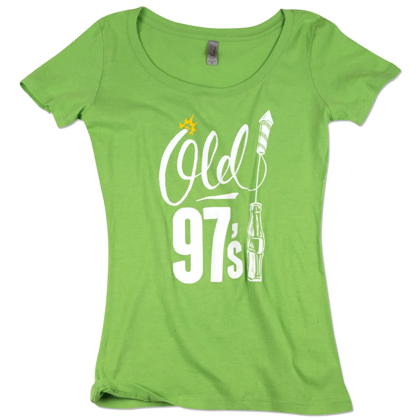 Old 97's Bottle Rocket Ladies Scoop Neck T-Shirt - Apple Green