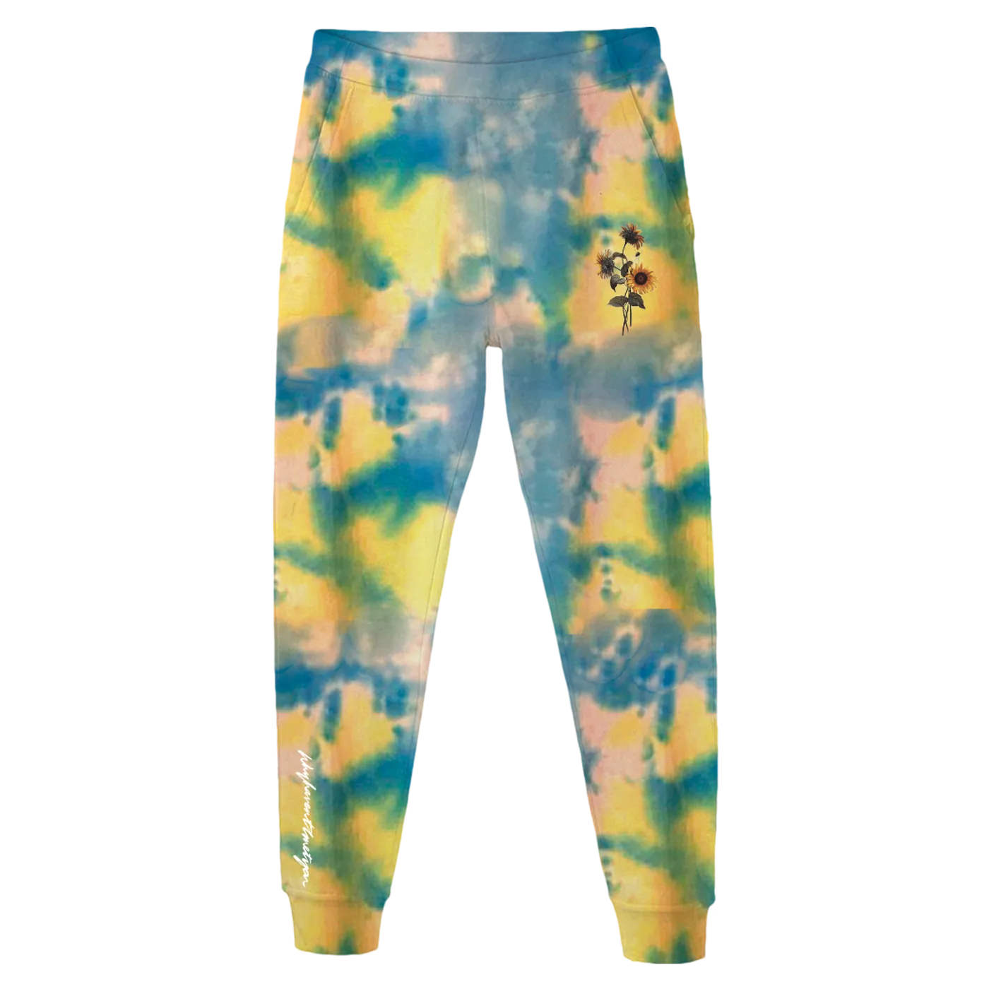 Cameron Dallas WHIMY Blue Tie Dyed Sunflower Sweatpants