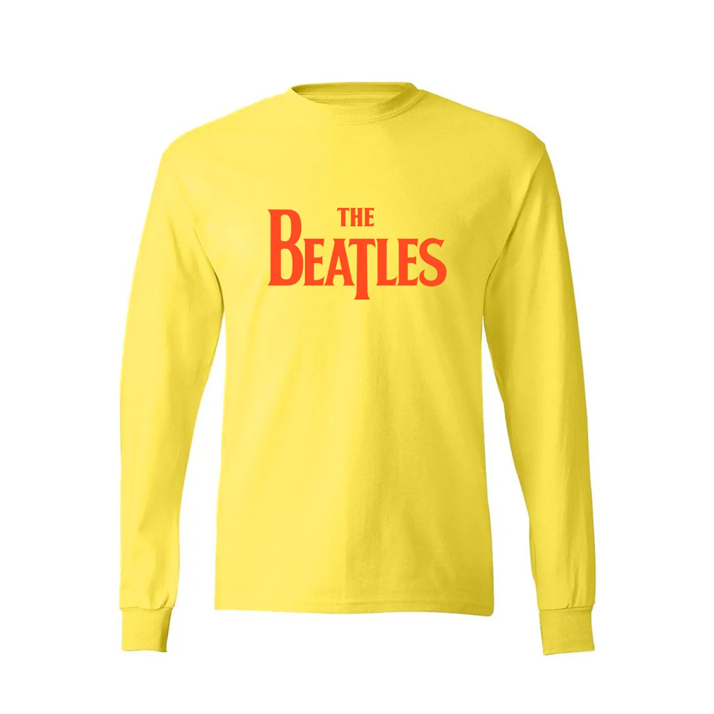 The Beatles Flocked Yellow Long Sleeve Logo T-Shirt