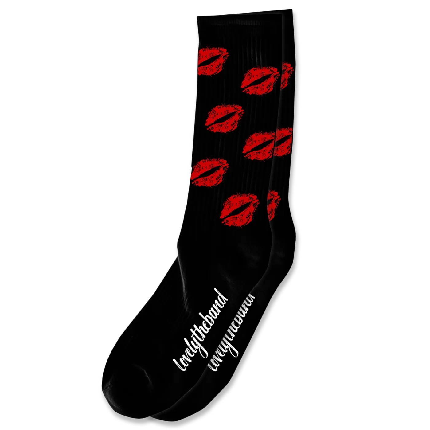 lovelytheband lips socks - black