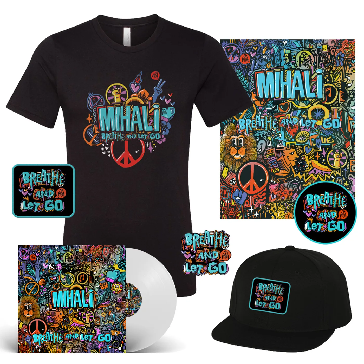 Mihali Breathe and Let Go Vinyl + T-shirt + Hat Bundle