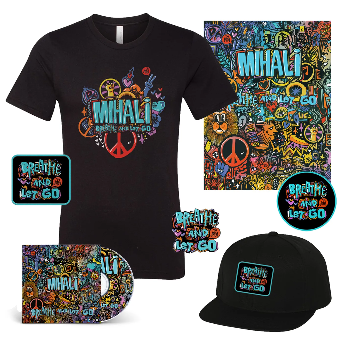 Mihali Breathe and Let Go CD + T-shirt + Hat Bundle