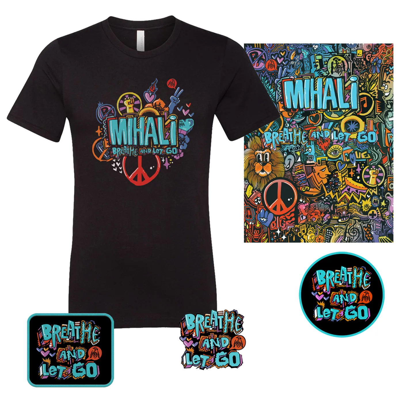 Mihali Breathe and Let Go T-shirt + Accessories Bundle