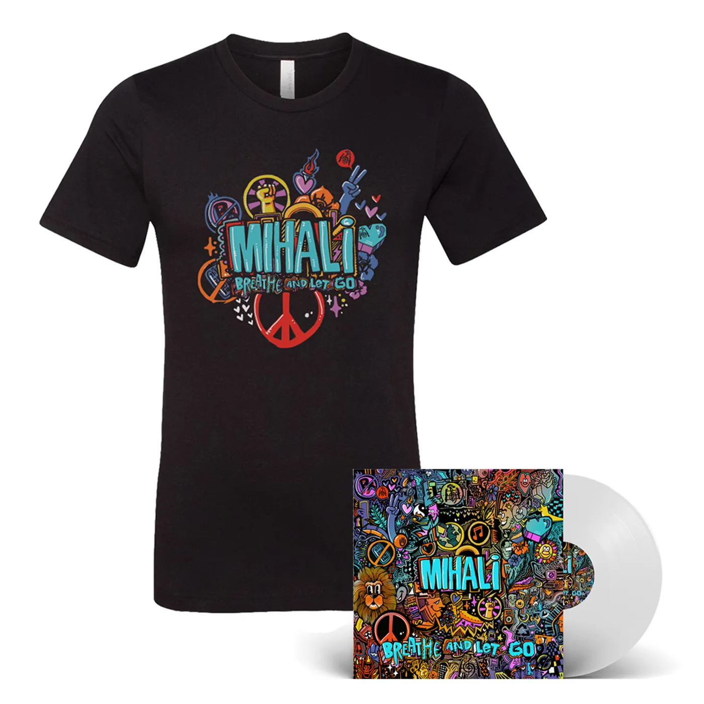 Mihali Breathe and Let Go T-shirt + Vinyl Bundle