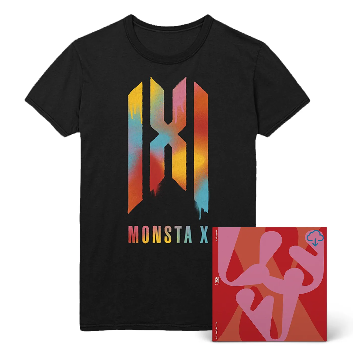 Monsta X All About Luv Rainbow Logo T-Shirt + Digital Album Download