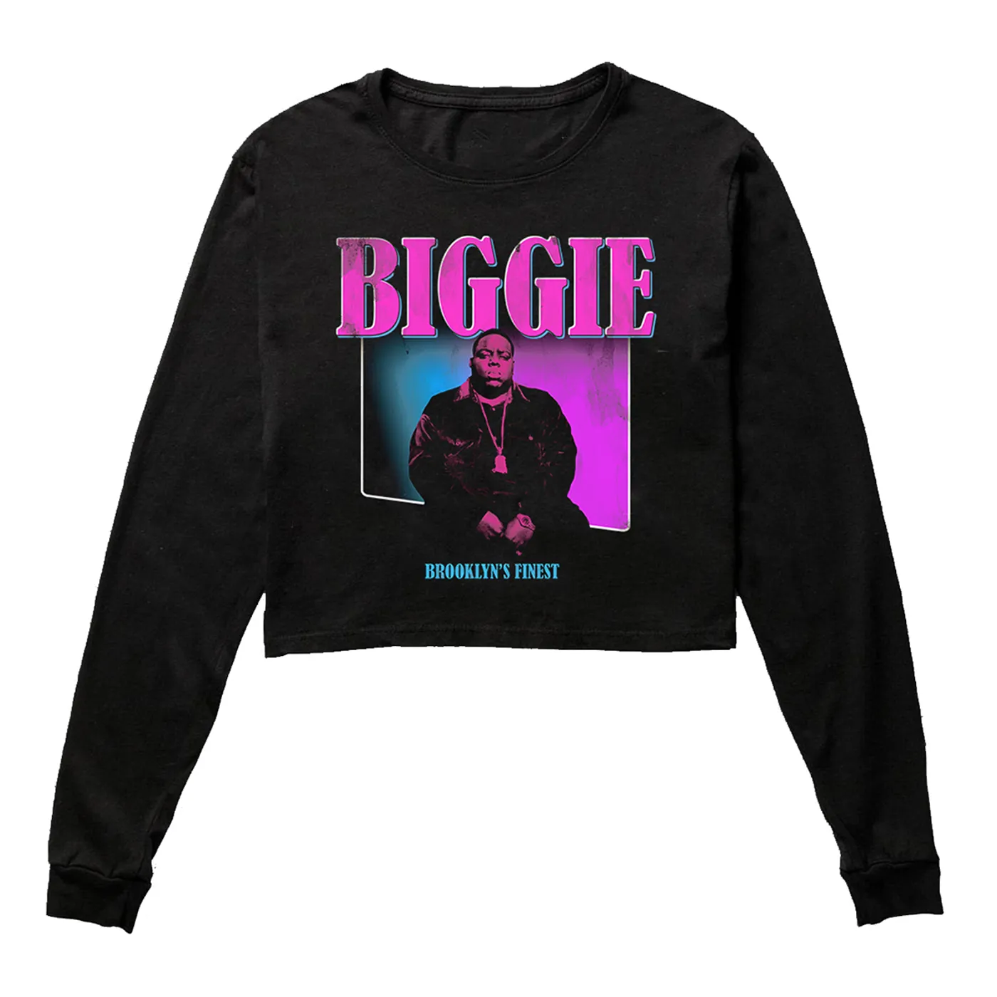 The Notorious B.I.G. Brooklyn's Finest Cropped Black Crewneck