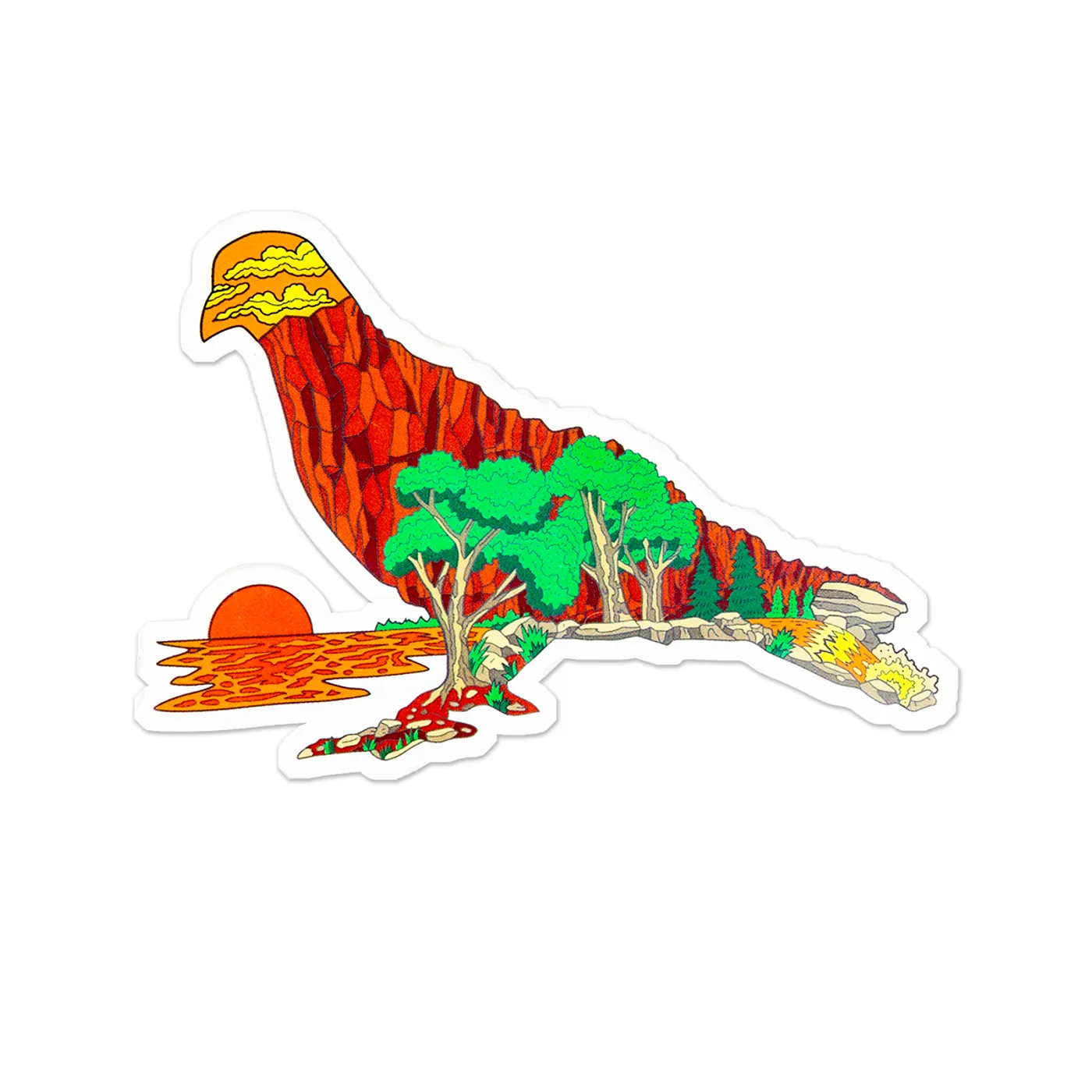 Pigeons Playing Ping Pong Red Rocks Pigeon Ball Sticker