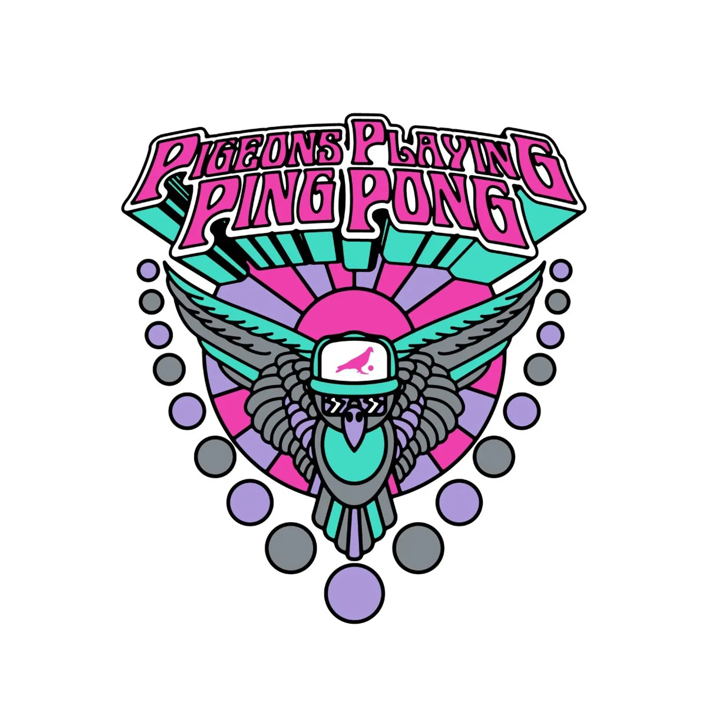 Pigeons Playing Ping Pong Funky Bird Sticker