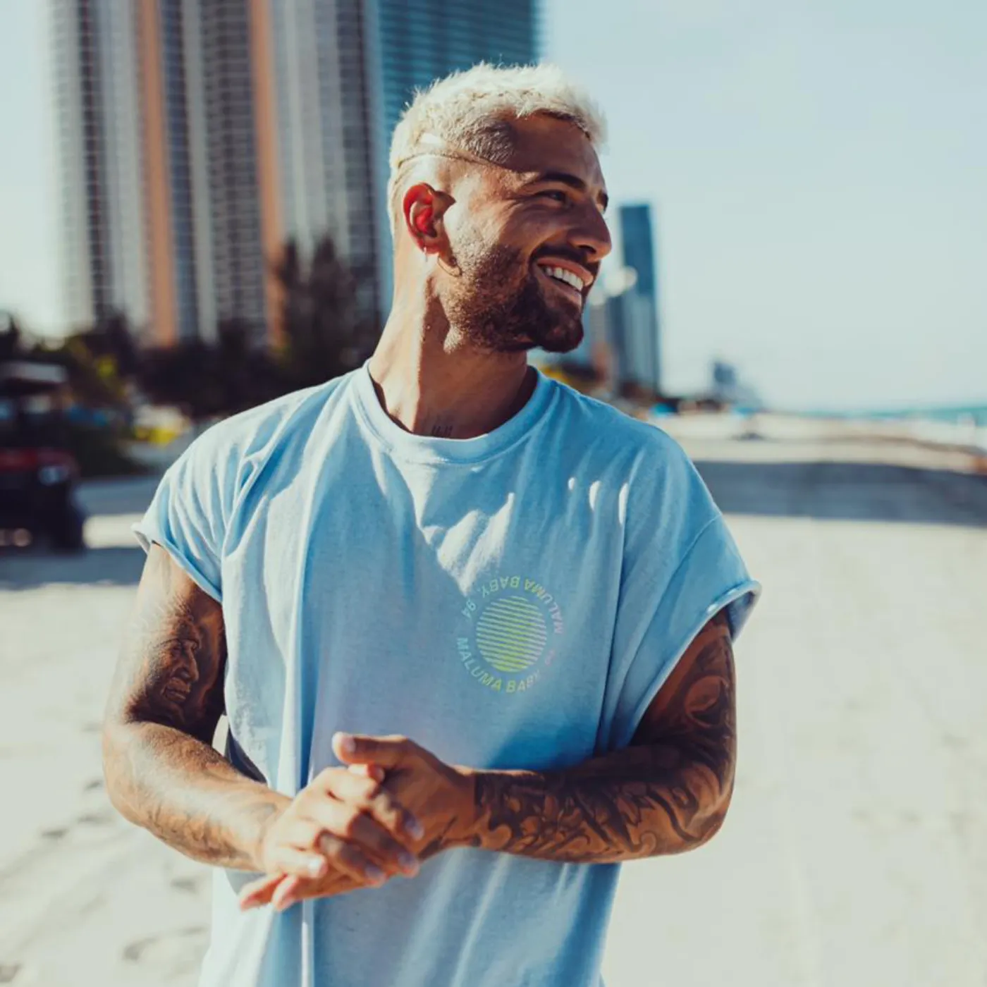 Maluma Blue Palm Tee