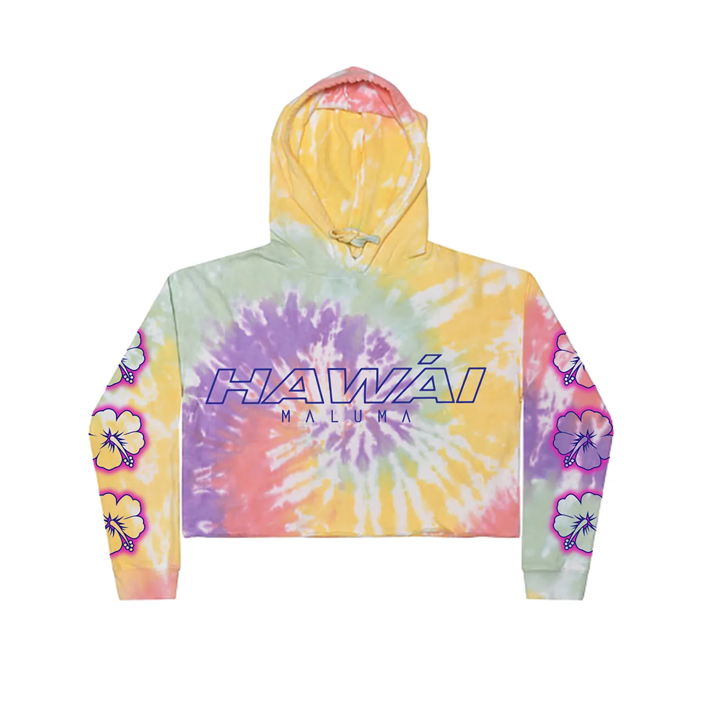 Maluma Hawái Tie-Dye Crop Hoodie