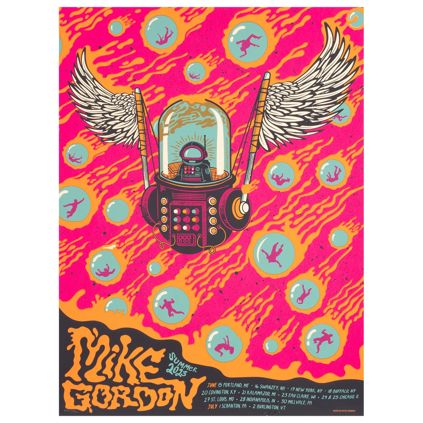 Phish Mike Gordon Summer 23 Flying Games Poster