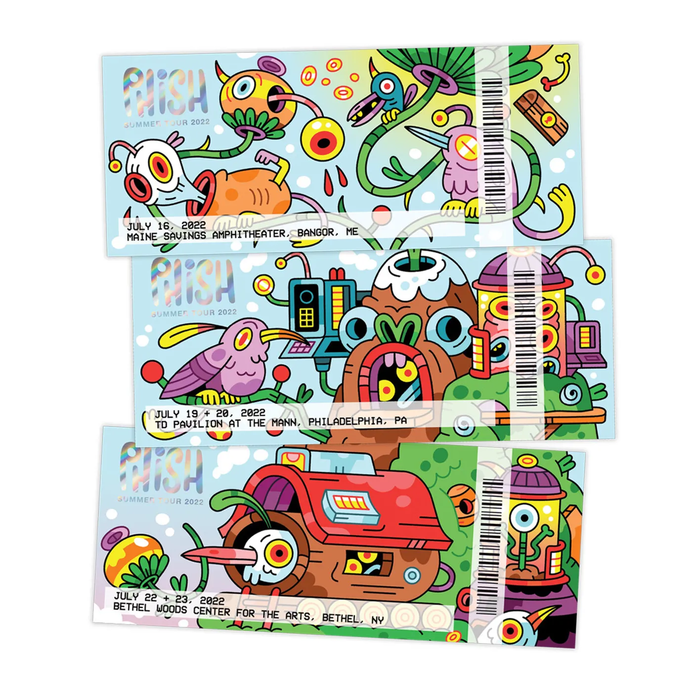 Phish Summer Tour 2022 Commemorative Tickets