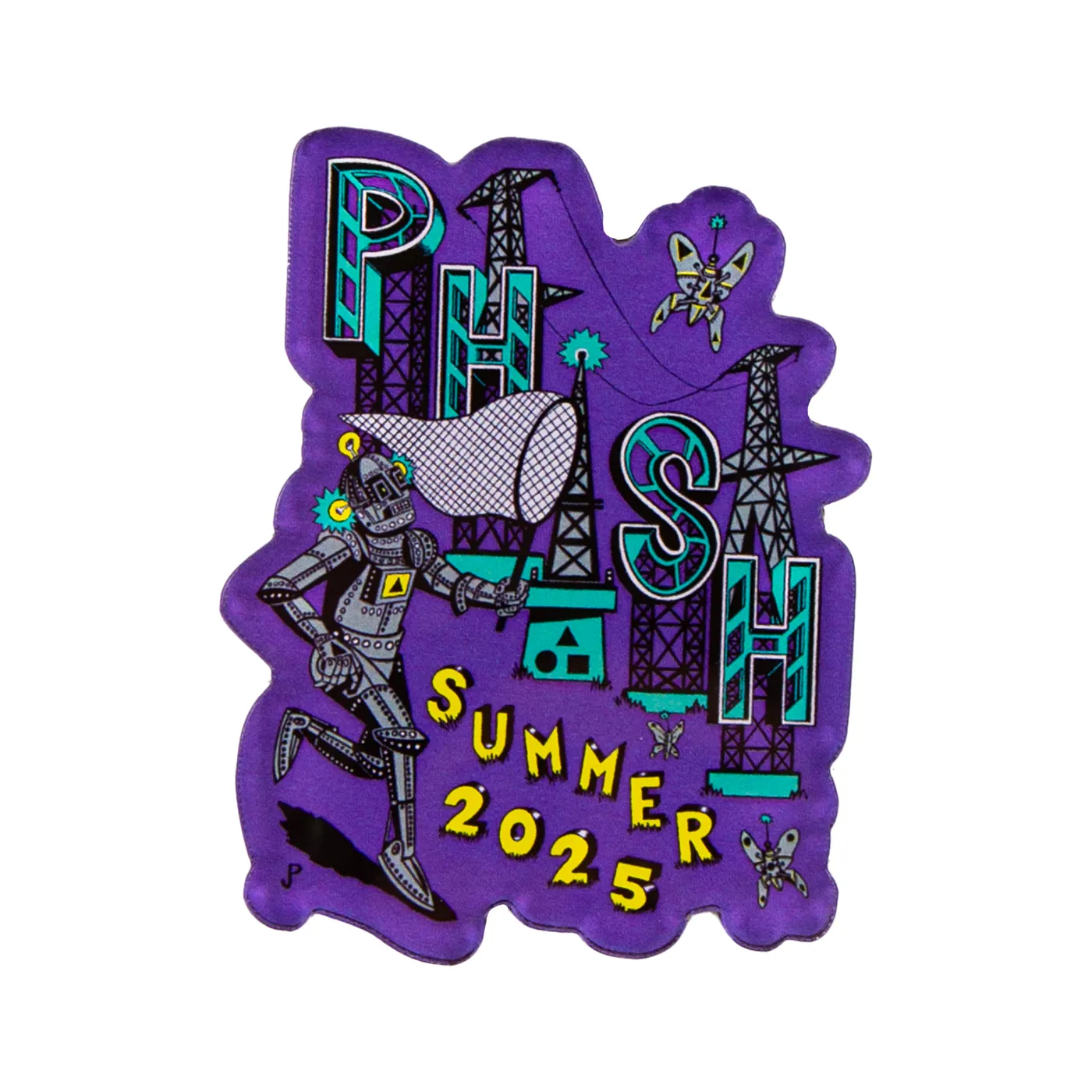 Phish Summer Tour 2025 Pollock Robot Butterfly Magnet