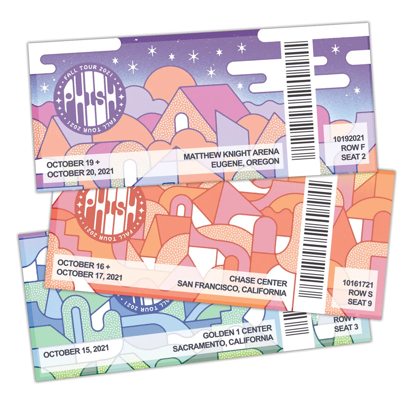 Phish Fall Tour 2021 Ticket Magnets