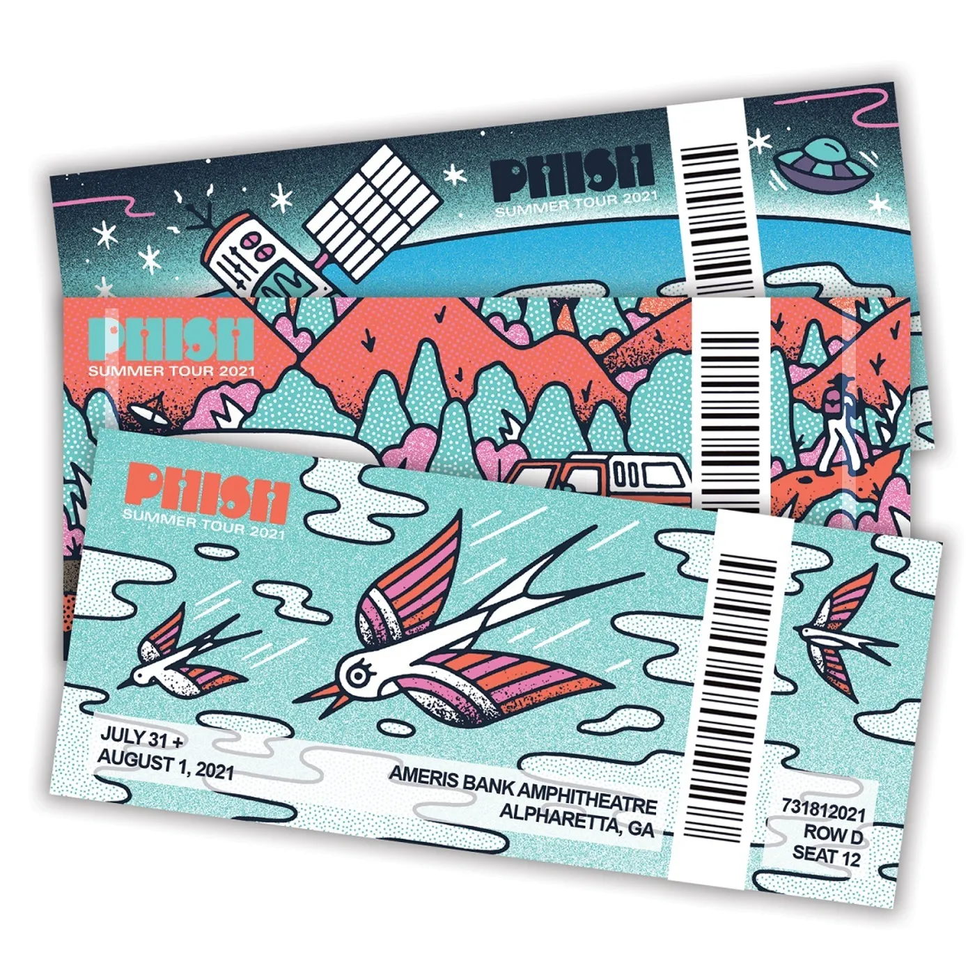 Phish 2021 Summer Tour Ticket Magnets